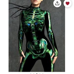 Peacock Skeleton bodysuit size xs